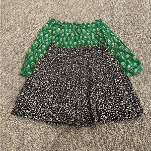 Zara Girl’s Floral Print Skirts (2) with Built In Shorts.